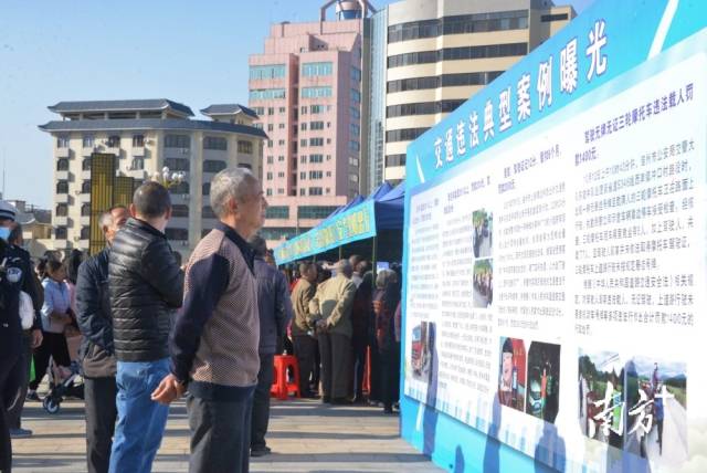 市民參觀交通安全知識圖片展。張曉欣 攝